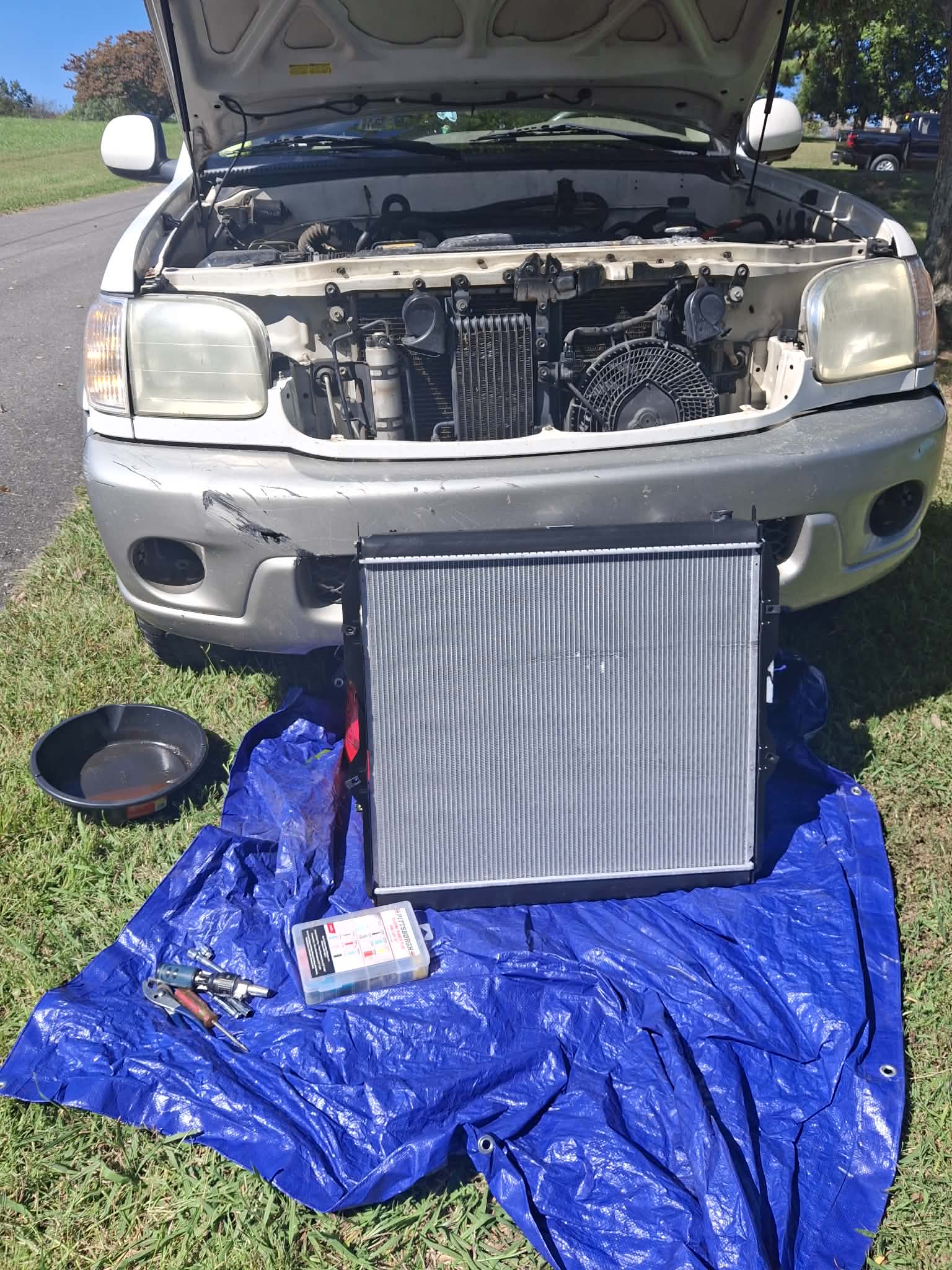 Radiator replacement on location