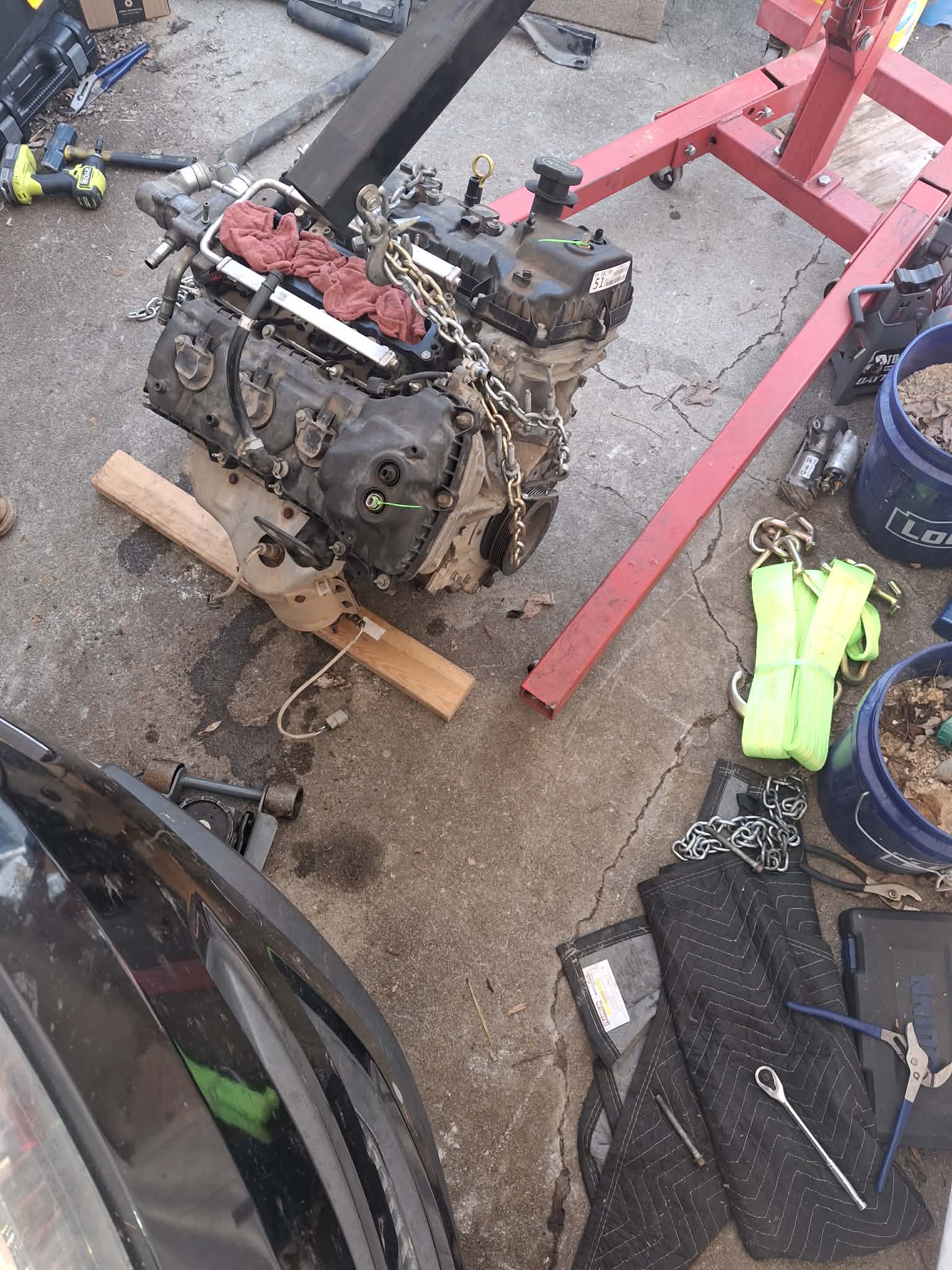 Engine removal on location